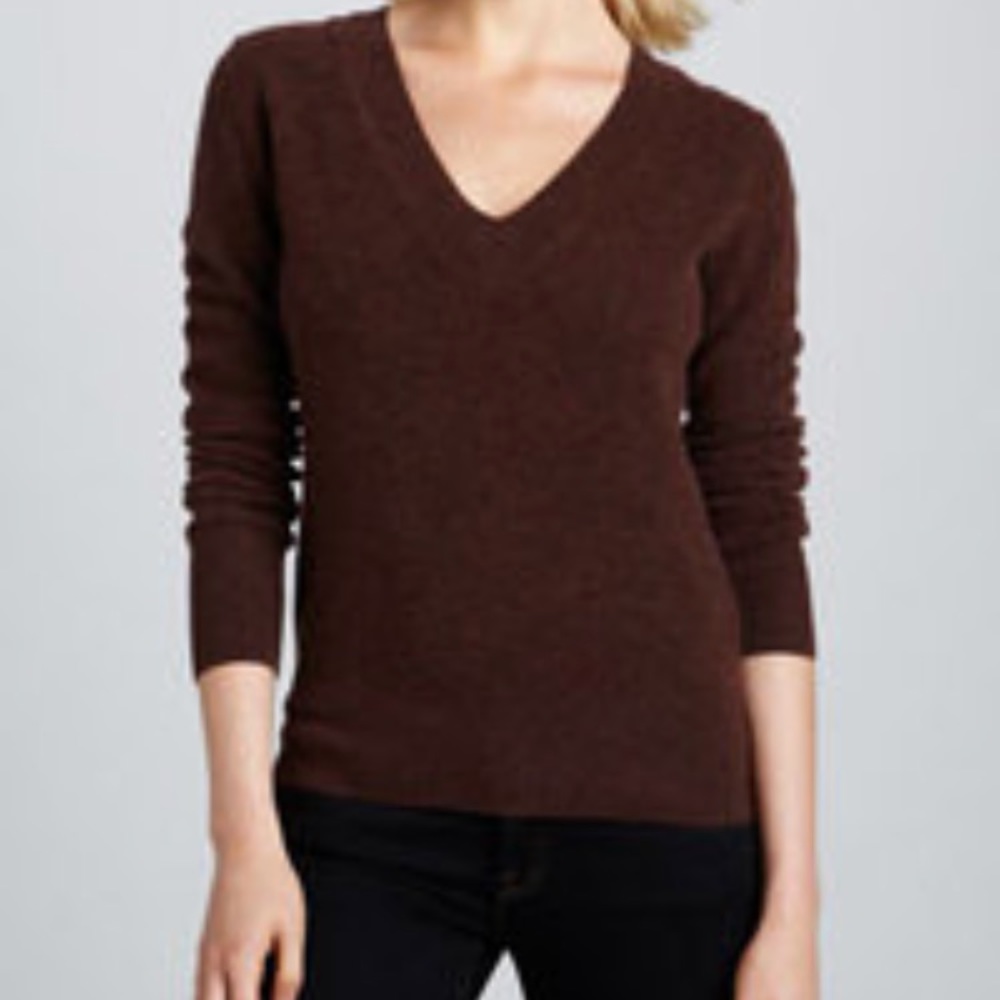 Vineyard Vines dark brown V neck sweater